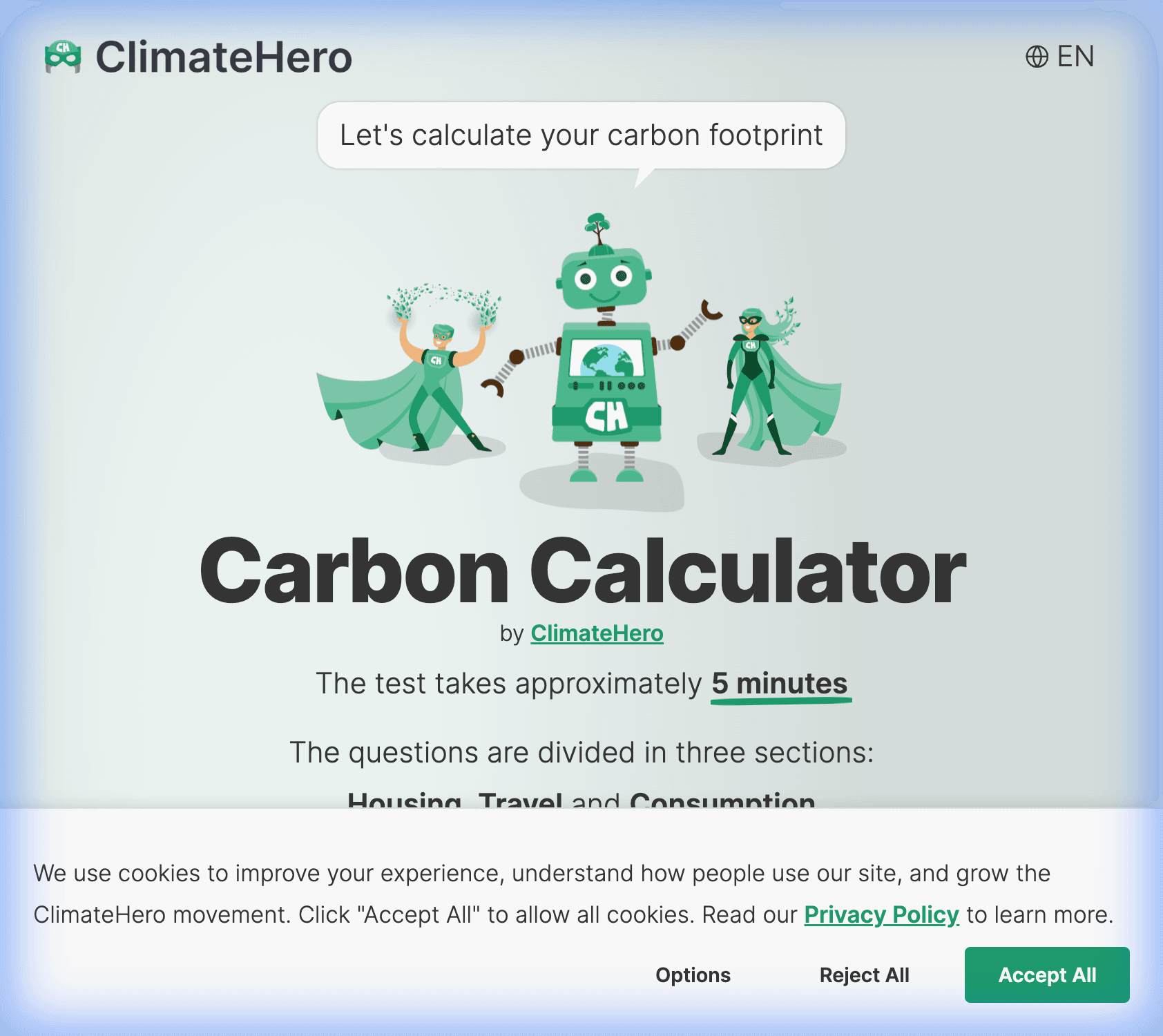 ClimateHero Carbon Calculator