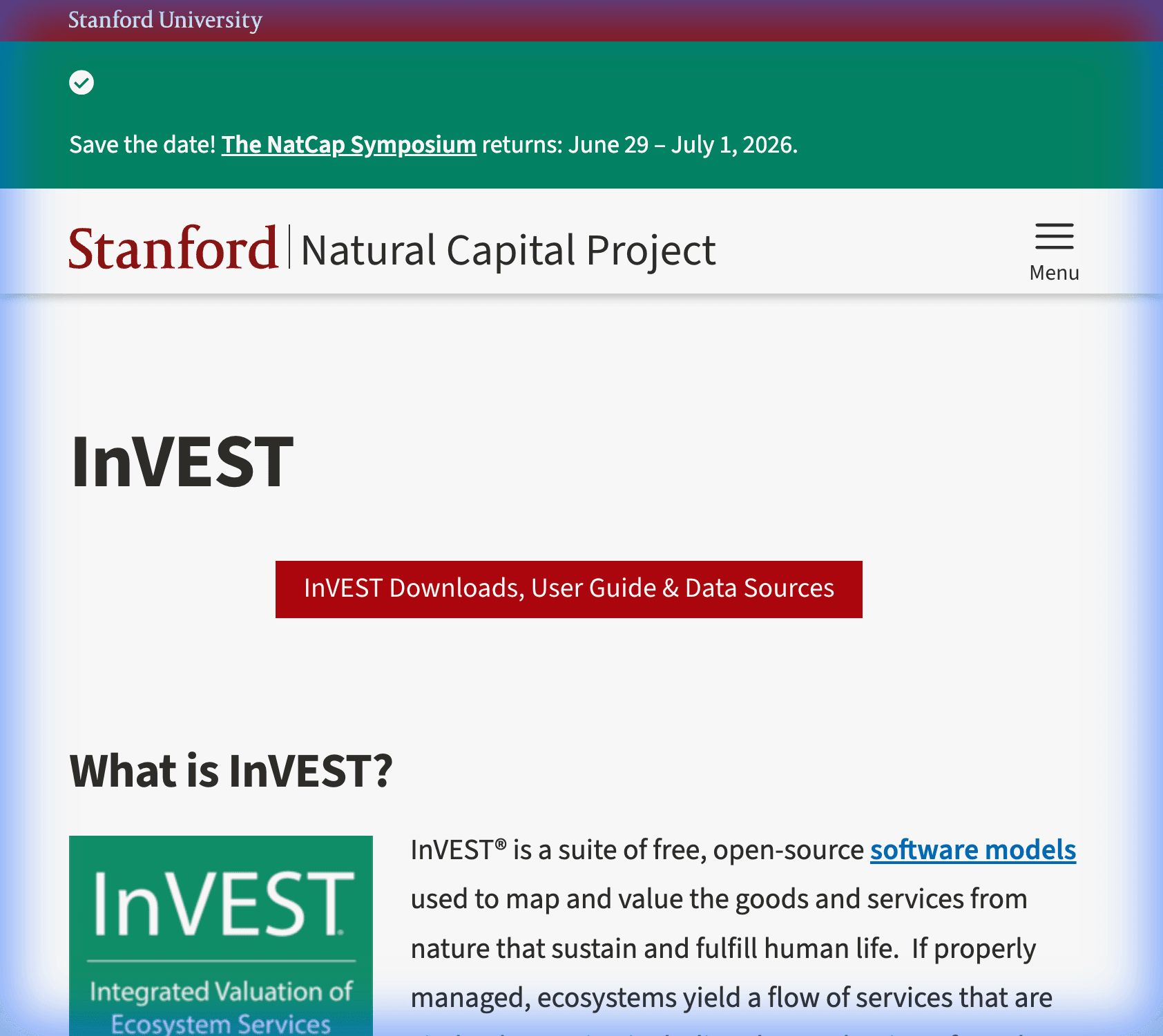 InVEST Natural Capital Accounting