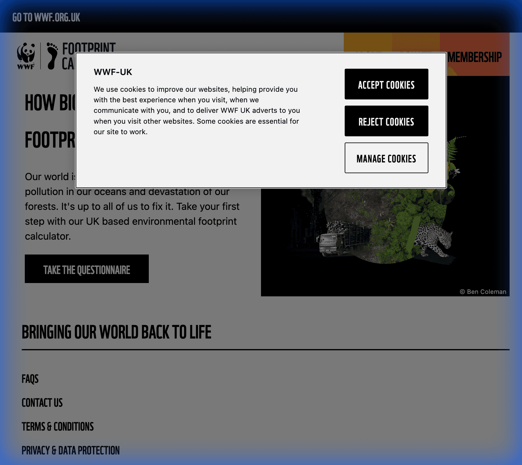 WWF Footprint Calculator